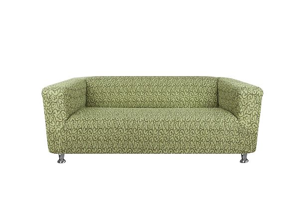 Еврочехол Чехол на 2-ух местный диван "Тела" Ракушка Безарро зеленый