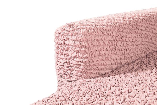 Еврочехол Чехол на угловой диван с правым выступом Микрофибра Пепельно-розовый