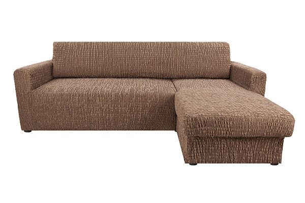 Чехол на угловой диван с правым выступом Сиена Венера коричневый цены,отзывы, забрать со склада в Самаре